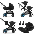 Cybex Trio Fratellare e-Gazelle S BLK Moon Black con Cloud G i-Size