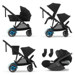 Cybex Trio Fratellare e-Gazelle S BLK Moon Black con Cloud T i-Size