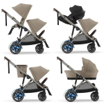 Cybex Trio Fratellare e-Gazelle S TPE Almond Beige con Cloud T i-Size