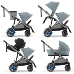 Cybex Trio Fratellare e-Gazelle S TPE Stormy Blue con Cloud G i-Size