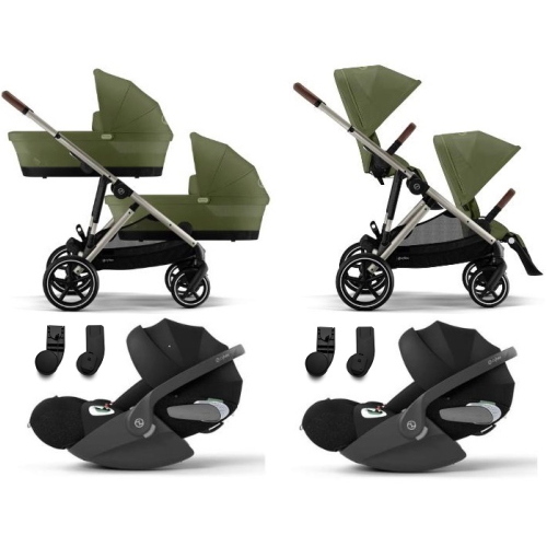 Cybex Trio Gemellare Gazelle S Moss Green con Cloud T i-Size
