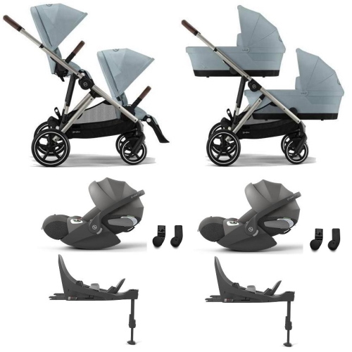 Cybex 4 in 1 Gemellare Gazelle S TPE Stormy Blue con isofix