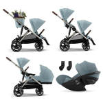 Cybex Trio Fratellare Gazelle S Stormy Blue con Cloud G3 i-Size plus