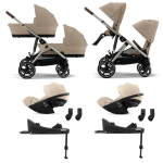 Cybex 4 in 1 Gemellare Gazelle S Almond Beige con Isofix