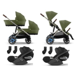 Cybex Trio Gemellare e-Gazelle S Moss Green e Cloud T i-Size
