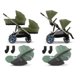 Cybex Trio Gemellare e-Gazelle S Moss Green e Cloud T Plus i-Size