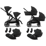 Cybex Trio Gemellare Gazelle S BLK Moon Black e Cloud G I-size Plus