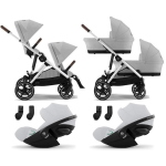 Cybex Trio Gemellare Gazelle S Stone Grey con Cloud G i-Size