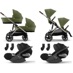 Cybex Trio Gemellare Gazelle S Moss Green con Cloud T i-Size