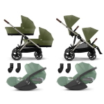 Cybex Trio Gemellare Gazelle Moss Green con Cloud T i-Size Plus