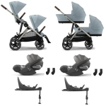 Cybex 4 in 1 Gemellare Gazelle S TPE Stormy Blue con isofix