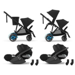 Cybex Gemellare e-Gazelle S BLK Moon Black con 2 Cloud T