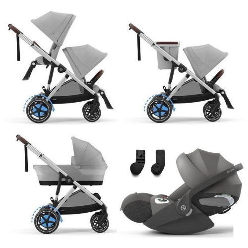 Cybex Trio Fratellare e-Gazelle S SLV Ston Grey con Cloud T i-Size