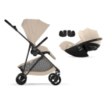 Cybex 2in1 Melio Carbon Almond Beige con Cloud G3 I-Size Plus
