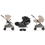 Cybex Trio Melio Carbon Almond Beige con Cloud T I-Size