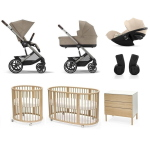 Kit Nascita Neonato Cybex Trio Balios con Cameretta Stokke Sleepi V3 Natural