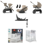 Kit Nascita Cybex Gazelle 4 in 1 Almond Beige e Culla evolutiva Glam 9x1