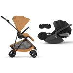 Cybex 2in1 Melio Carbon Cinnamon Yellow con Cloud T I-Size