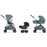 Cybex Trio Melio Carbon Stormy Blue con Cloud T I-Size