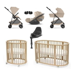 Kit Nascita Neonato Cybex Melio Carbon 4 in 1 e Stokke Sleepi V3 Natural