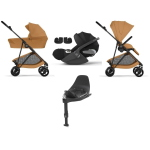 Cybex 4 in 1 Melio Carbon Cinnamon Yellow con Cloud T I-Size e Isofix