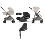 Cybex 4 in 1 Melio Carbon Dune Grey con Cloud T I-Size e Isofix