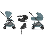 Cybex 4 in 1 Melio Carbon Stormy Blue con Cloud T I-Size e Isofix