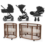 Kit Nascita Neonato Trio Balios S Lux Moon Black e Sleepi V3 Warm Brown