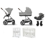 Kit Nascita Neonato Trio Cybex Balios Grey con Stokke Sleepi V3 White