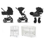Kit Nascita Neonato Trio Cybex Balios Moon Black e Stokke Sleepi V3 White
