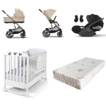 Kit Neonato Trio Cybex Balios Almond Beige e Culla Lettino Simply