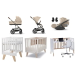 Kit Nascita Neonato con Trio Balios Almond Biege e culla evolutiva Madrid