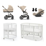 Kit Nascita Neonato Trio Balios S Lux Almond Biege e Sleepi V3 White
