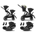 Cybex Gemellare Gazelle S BLK Moon Black con 2 Cloud T i-Size