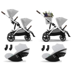 Cybex Gemellare Gazelle S SLV Stone Grey con 2 Cloud G i-Size