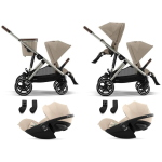 Cybex Gemellare Gazelle S TPE Almond Beige con Cloud G3 i-Size Plus