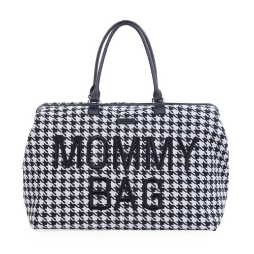 Childhome Borsa Mommy Bag Pied De Poule Nera
