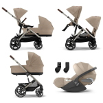 Cybex Trio Fratellare GAZELLE S TPE Almond Beige con Cloud T Plus