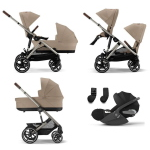 Cybex Trio Fratellare GAZELLE S TPE Almond Beige con Cloud T i-Size