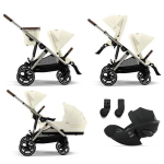 Cybex Trio Fratellare GAZELLE S TPE Seashell Beige con Cloud G Plus I-Size