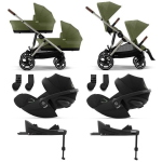 Cybex 4 in 1 Gemellare Gazelle S Moss Green con Isofix