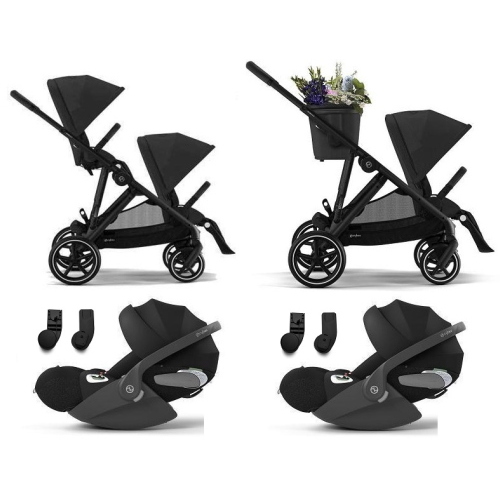Cybex Gemellare Gazelle S BLK Moon Black con 2 Cloud T i-Size