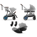 Cybex Trio e-Gazelle S SLV Stone Grey con Cloud G Plus