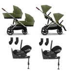 Cybex 4 in 1 Gemellare Gazelle S Tpe Moss Green con Isofix