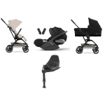 Cybex 4 in 1 Eezy S Twist+2 Dune Grey con Cloud T I-Size e Isofix