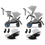 Cybex Gemellare e-Gazelle S SLV Stone Grey con 2 Cloud G i-Size