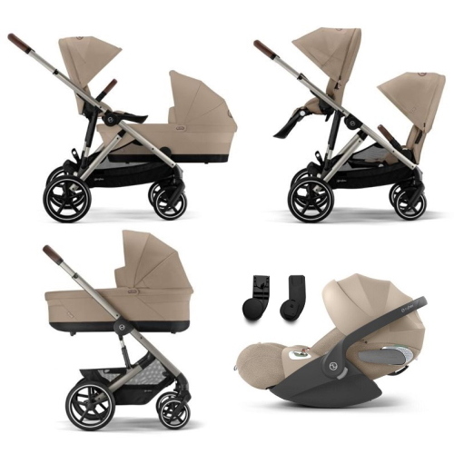 Cybex Trio Fratellare GAZELLE S TPE Almond Beige con Cloud T Plus