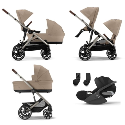 Cybex Trio Fratellare GAZELLE S TPE Almond Beige con Cloud T i-Size