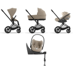 Cybex 4 in 1 Priam Cozy Beige-Matt Black con Cloud T i-Size e Isofix