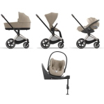 Cybex 4 in 1 Priam Cozy Beige-Rosegold con Cloud T i-Size e Isofix
